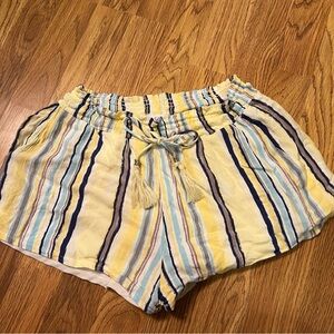 Salty Lemon Striped Yellow and Blue Women's Shorts